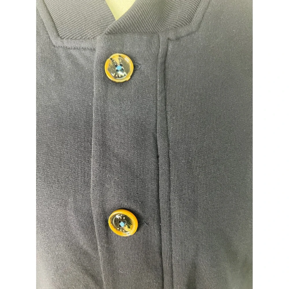 Ted Baker London Mens Navy Blue Button Front Jersey Cardigan Sweater Size 5 XL